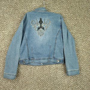 Vtg DANIEL JEANS Medium Embellished Denim  Jacket